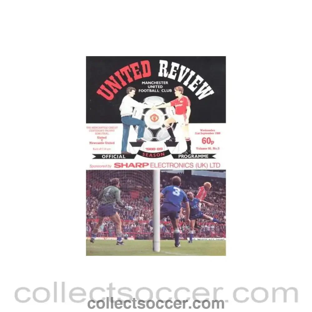 1988 - Manchester United v Newcastle United official programme 21/09/1988 - Collect Soccer