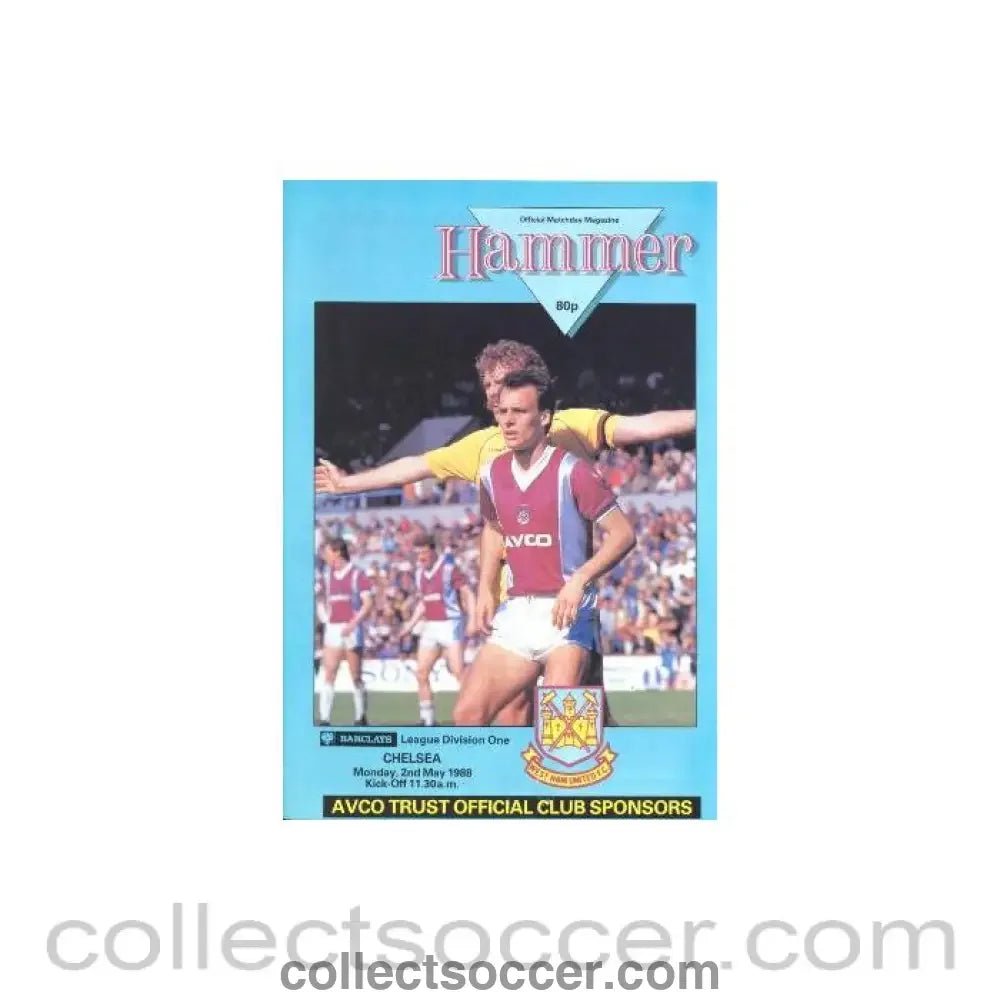 1988 - West Ham United v Chelsea official programme 02/05/1988 - Collect Soccer