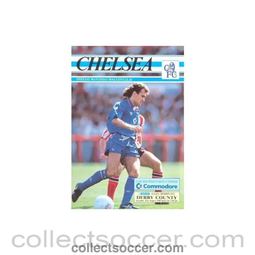 1990 - Chelsea v Derby County official programme 25/08/1990 - Collect Soccer