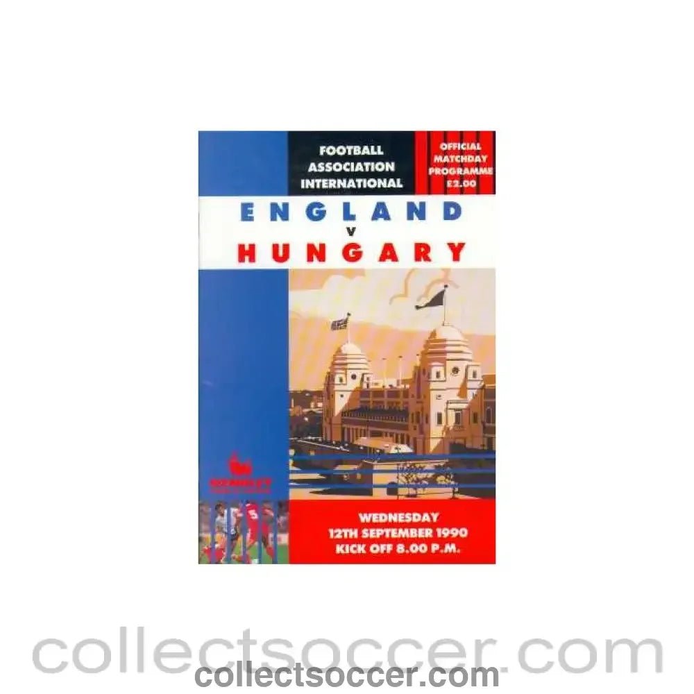 1990 England V Hungary Programme 12/09/1990 - Collect Soccer