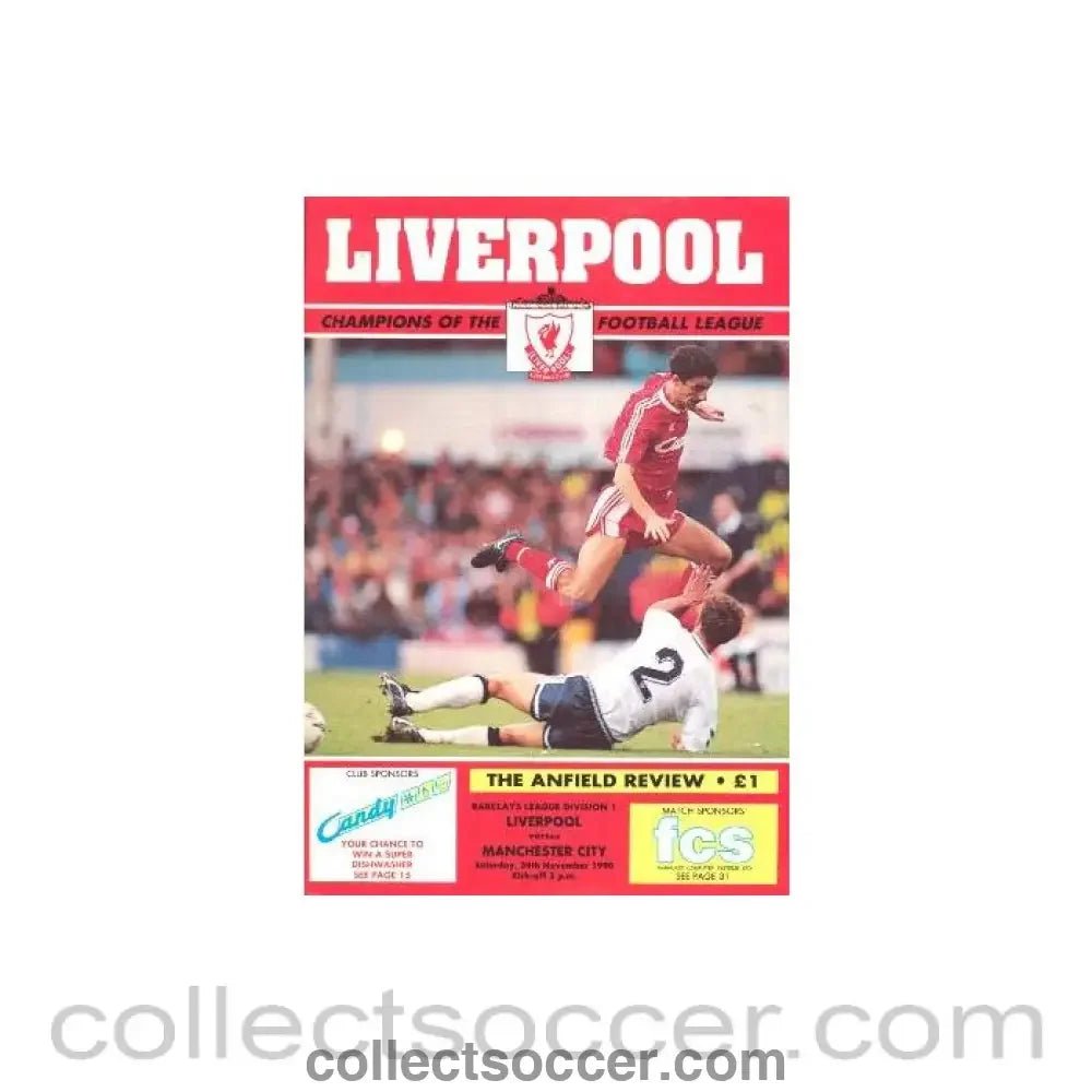 1990 - Liverpool v Manchester City official programme 24/11/1990 - Collect Soccer