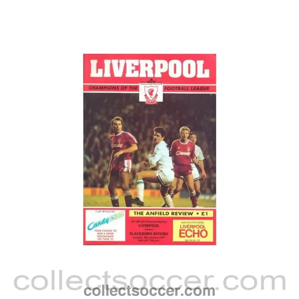1991 - Liverpool v Blackburn Rovers official programme 08/01/1991 - Collect Soccer