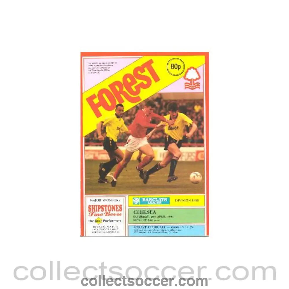 1991 - Nottingham Forest v Chelsea official programme 20/04/1991