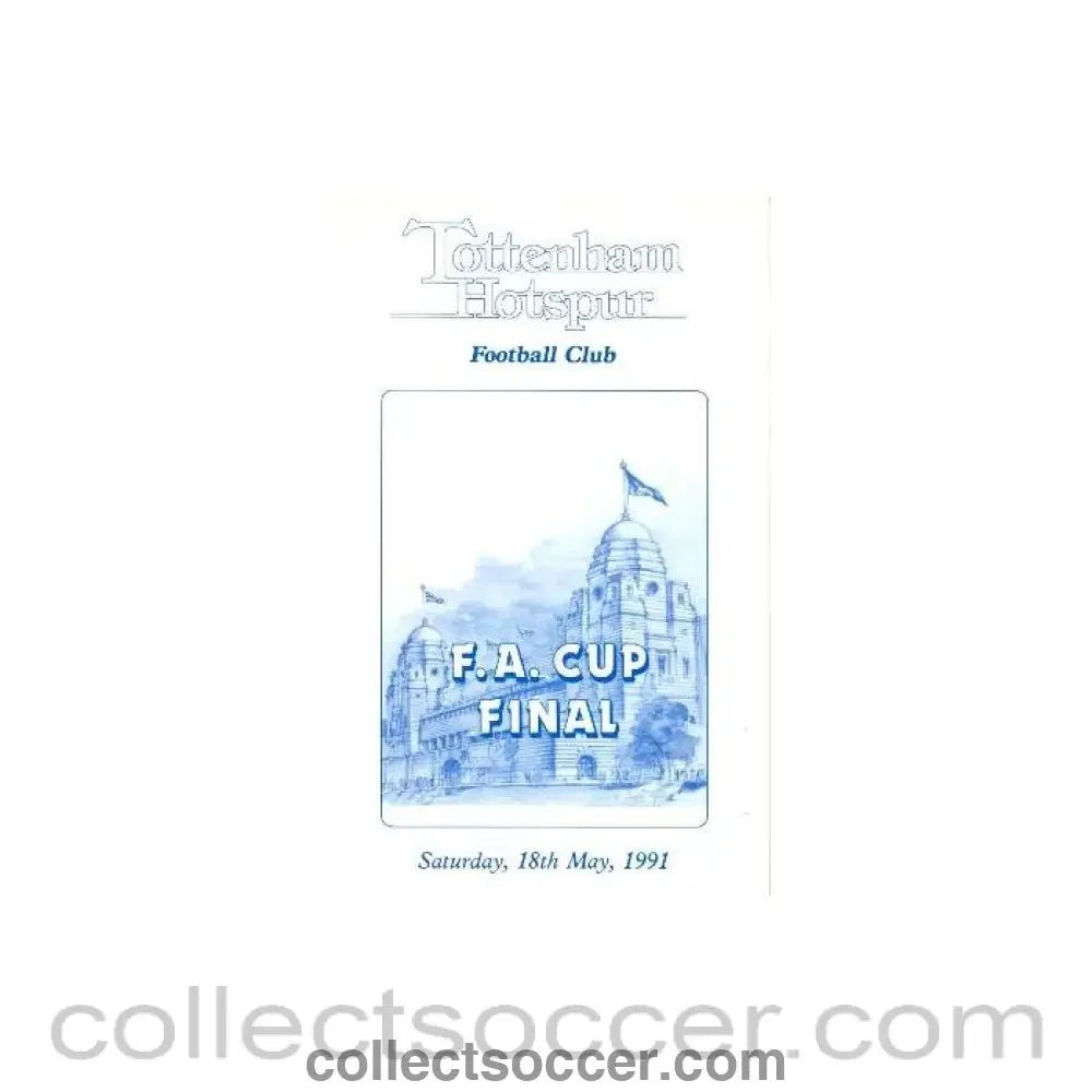 1991 Tottenham Hotspur FA Cup Final menu 18/05/1991 - Collect Soccer