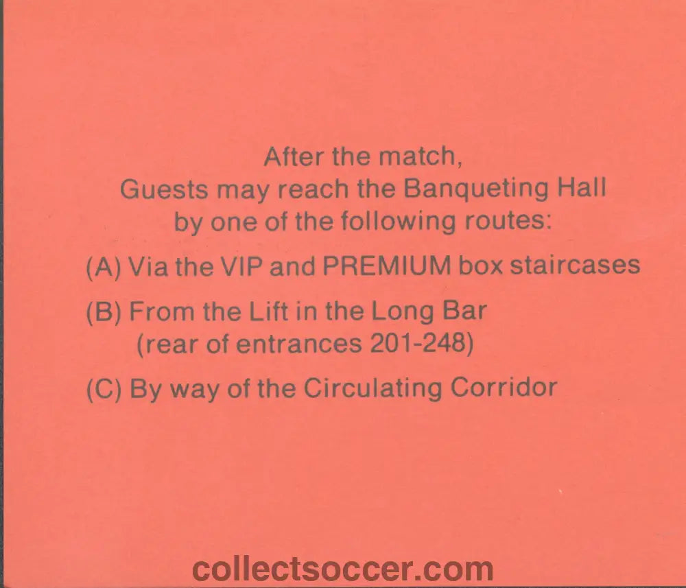 1992 Charity Shield Leeds United v Liverpool Post Match Red Bar Ticket