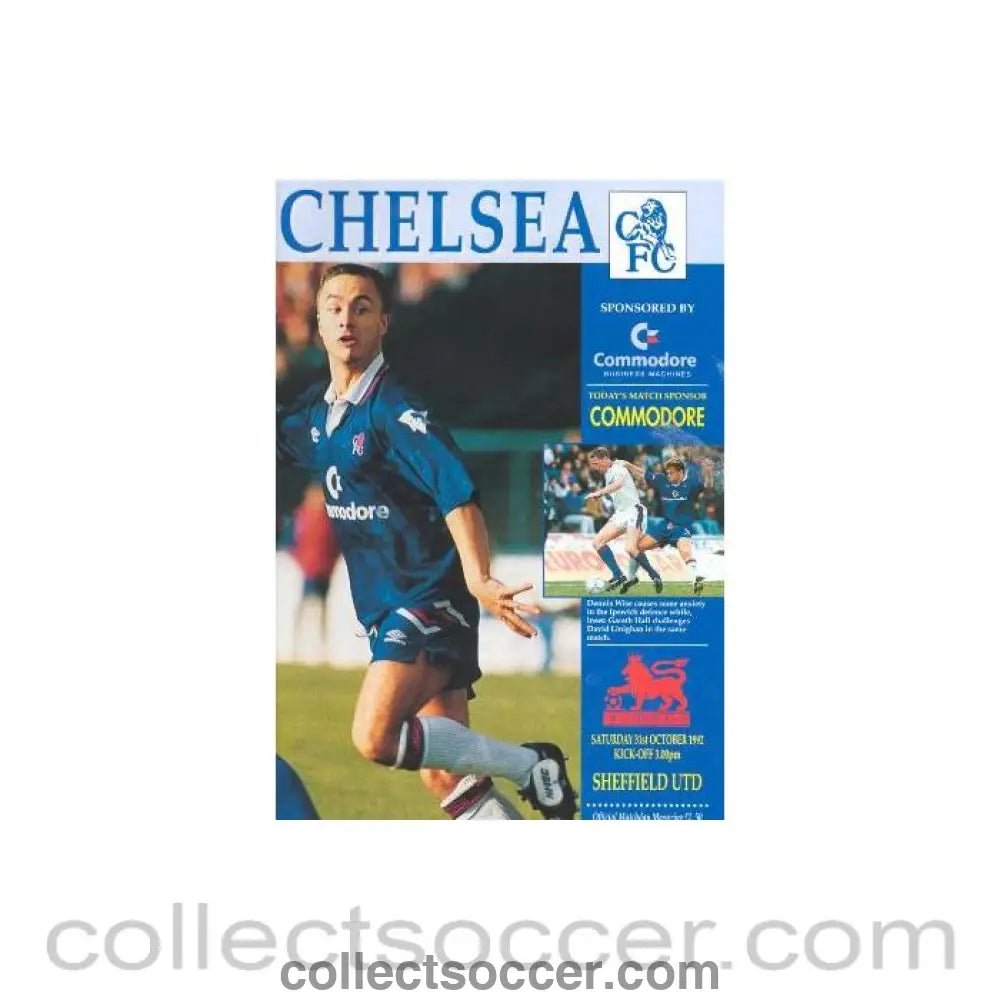 1992 - Chelsea v Sheffield United official programme 31/10/1992 - Collect Soccer