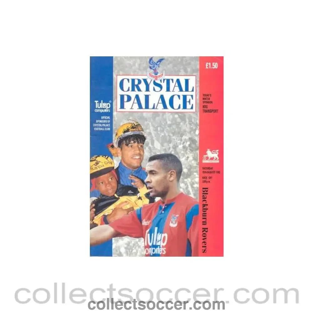 1992 - Crystal Palace v Blackburn Rovers official programme 15/08/1992 - Collect Soccer