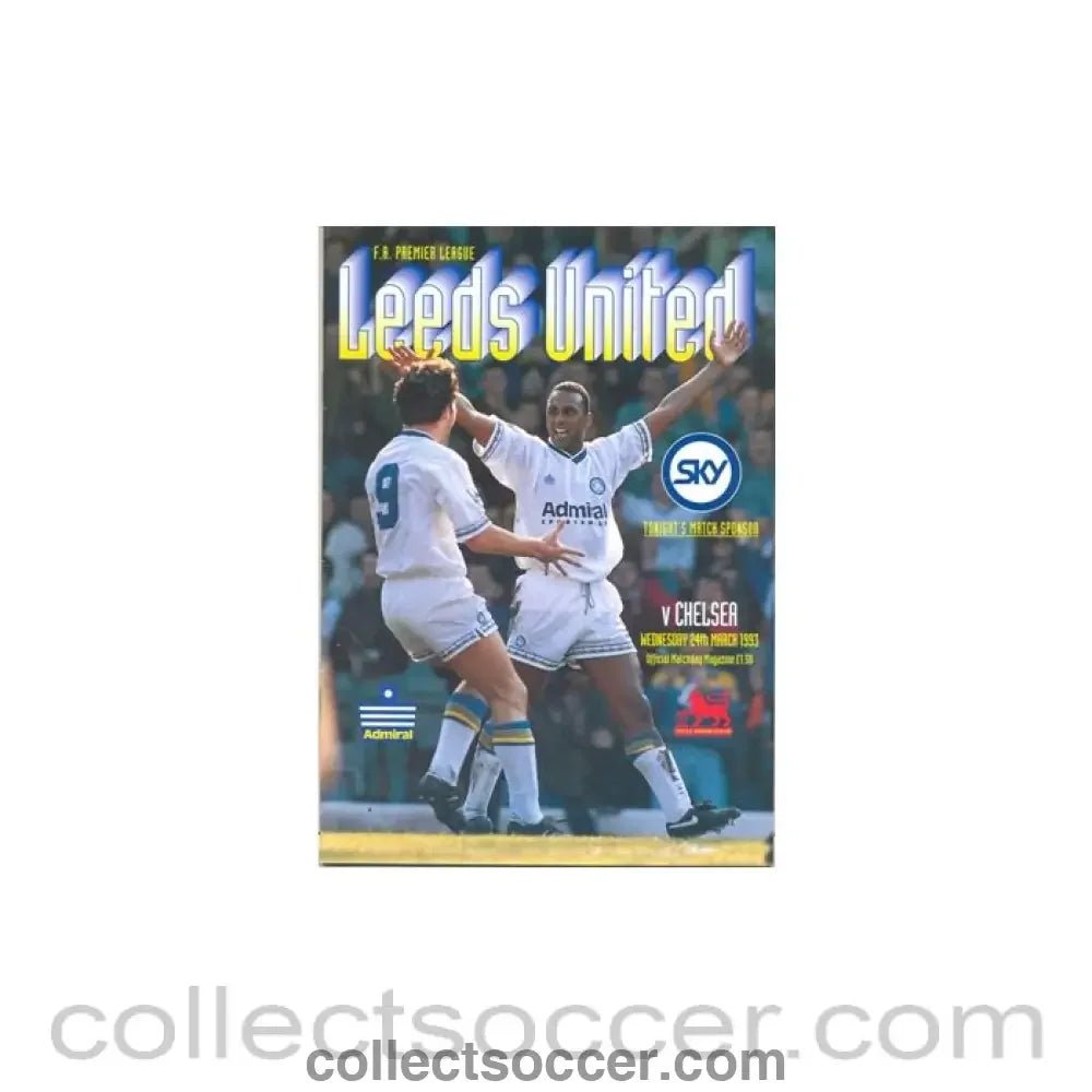 1993 - Leeds United v Chelsea official programme 24/03/1993 - Collect Soccer