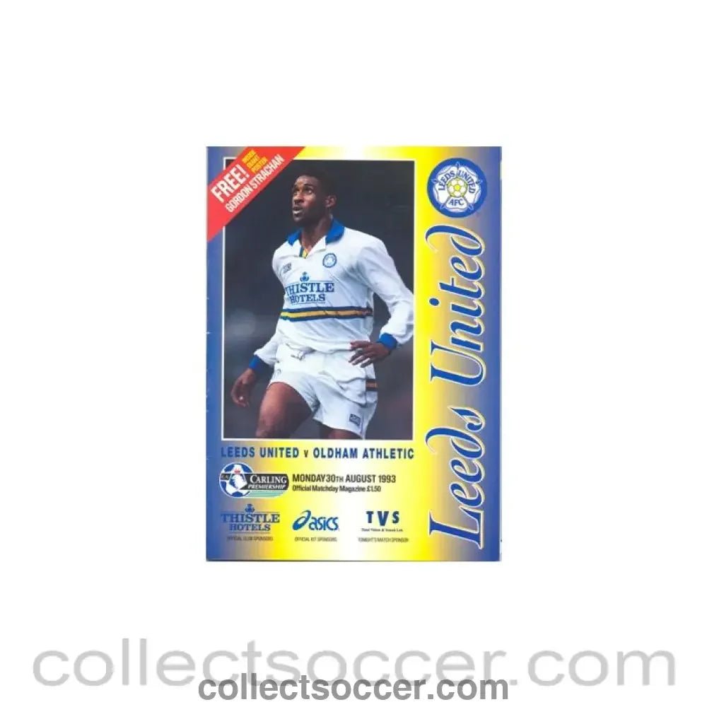 1993 - Leeds United v Oldham Athletic official programme 30/08/1993 - Collect Soccer
