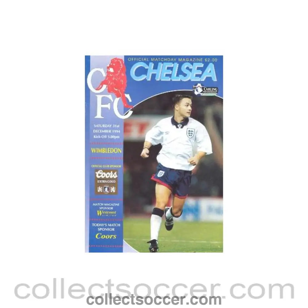 1994 - Chelsea v Wimbledon official programme 31/12/1994