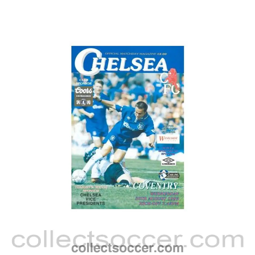 1995 - Chelsea v Coventry City official programme 30/08/1995