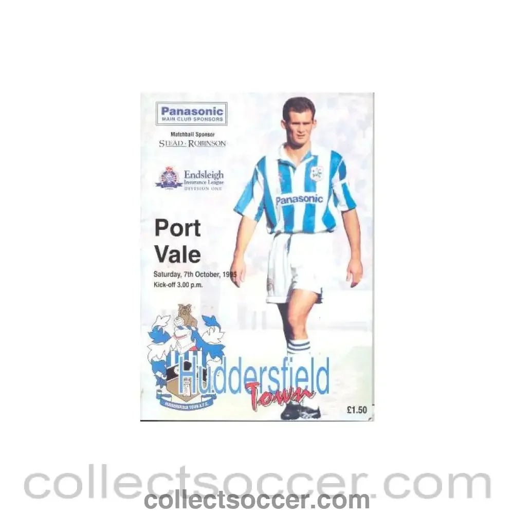 1995 - Huddersfield Town v Port Vale official programme 07/10/1995 League - Collect Soccer