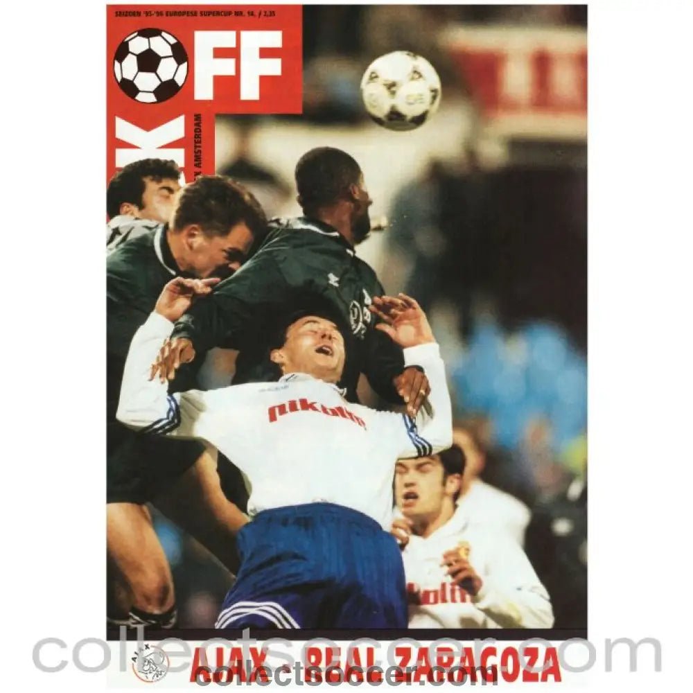 1995 Super Cup Final Official Programme Ajax v Real Zaraagoza - Collect Soccer