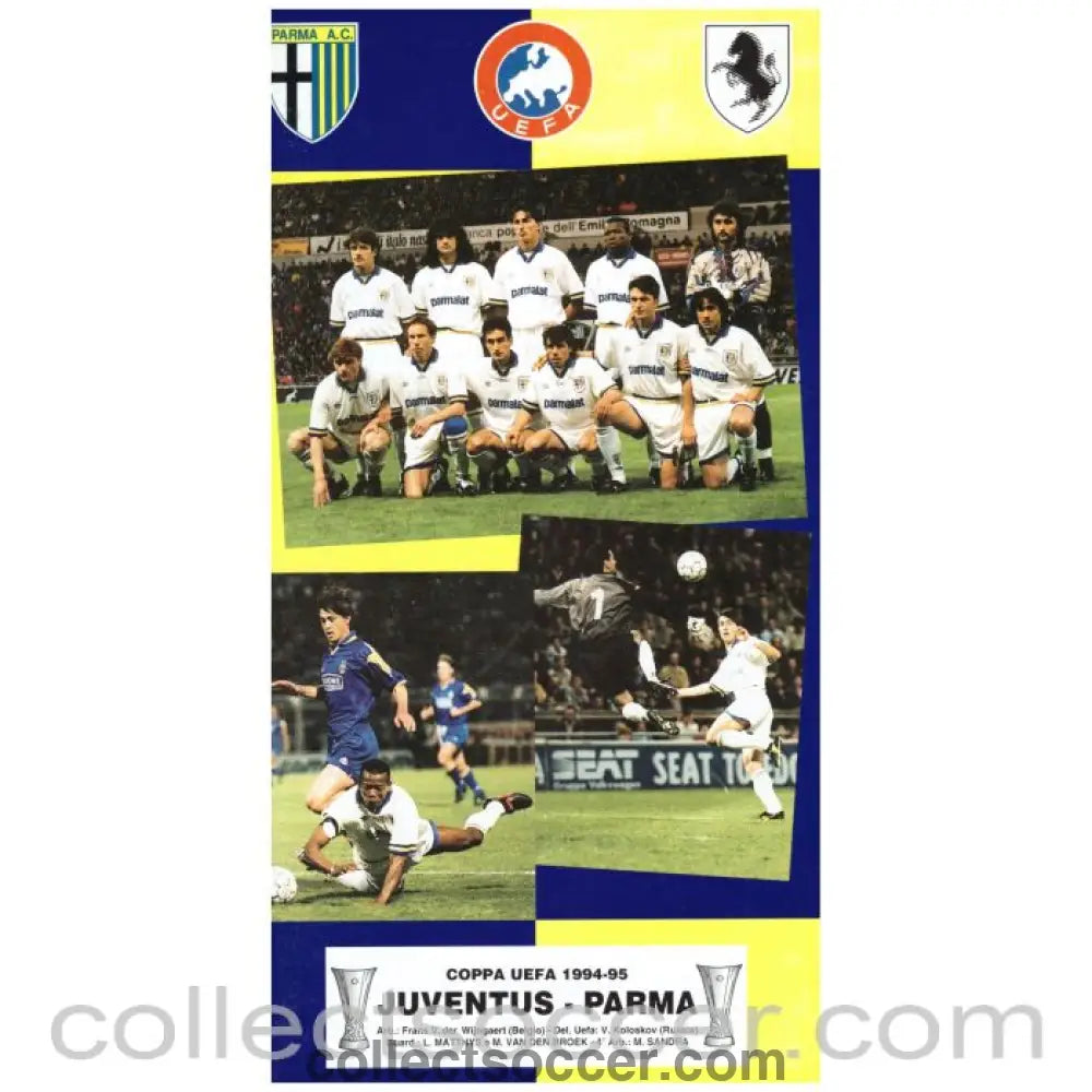 1995 UEFA Cup Final Official Programme Juventus v Parma 2nd Leg - Collect Soccer