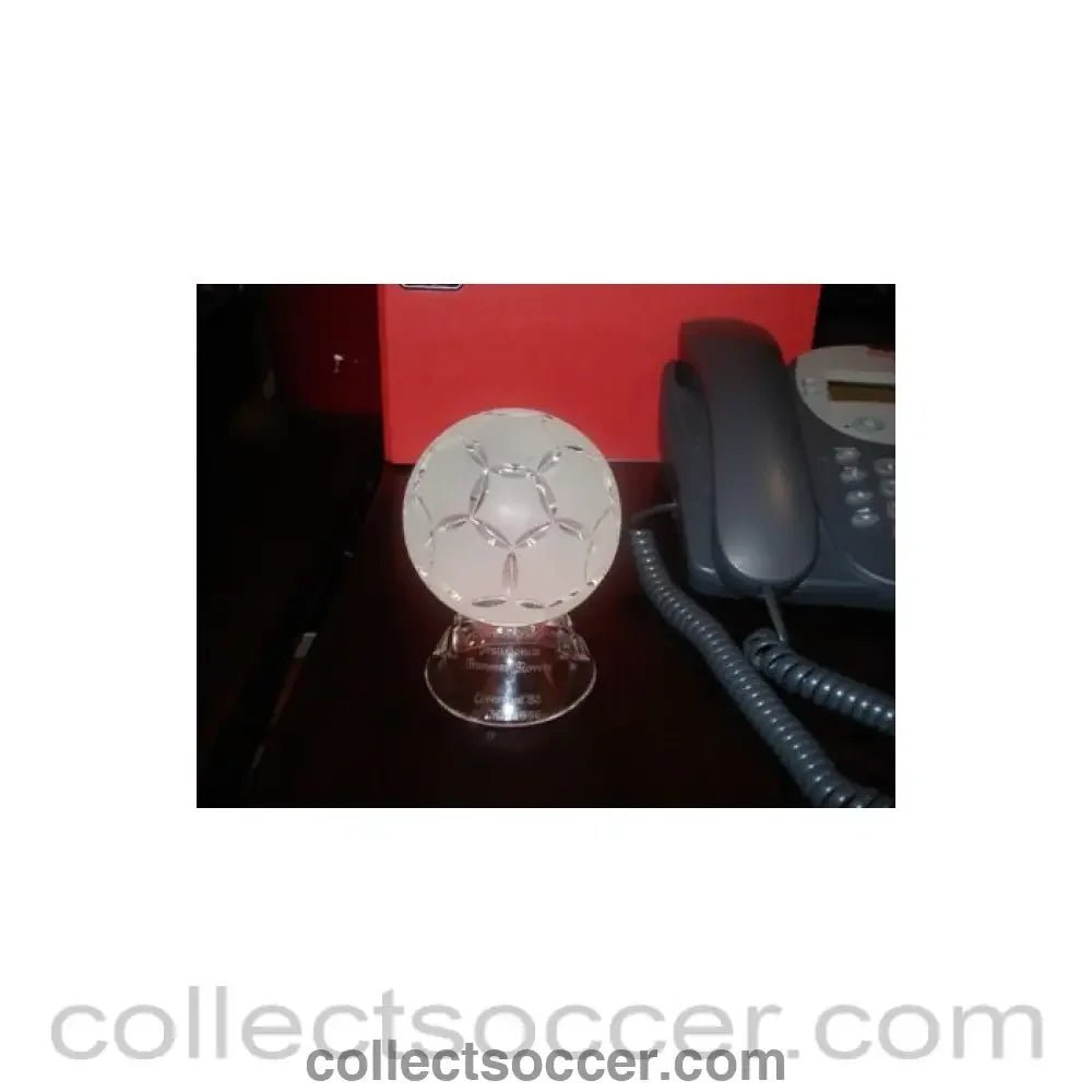 1996 - Awarded to Alan Kennedy Cup Crystal Ball, signed: 'John Aldridge Testimonial Tranmere Rovers v Liverpool'88, 1st May 1996' - Collect Soccer