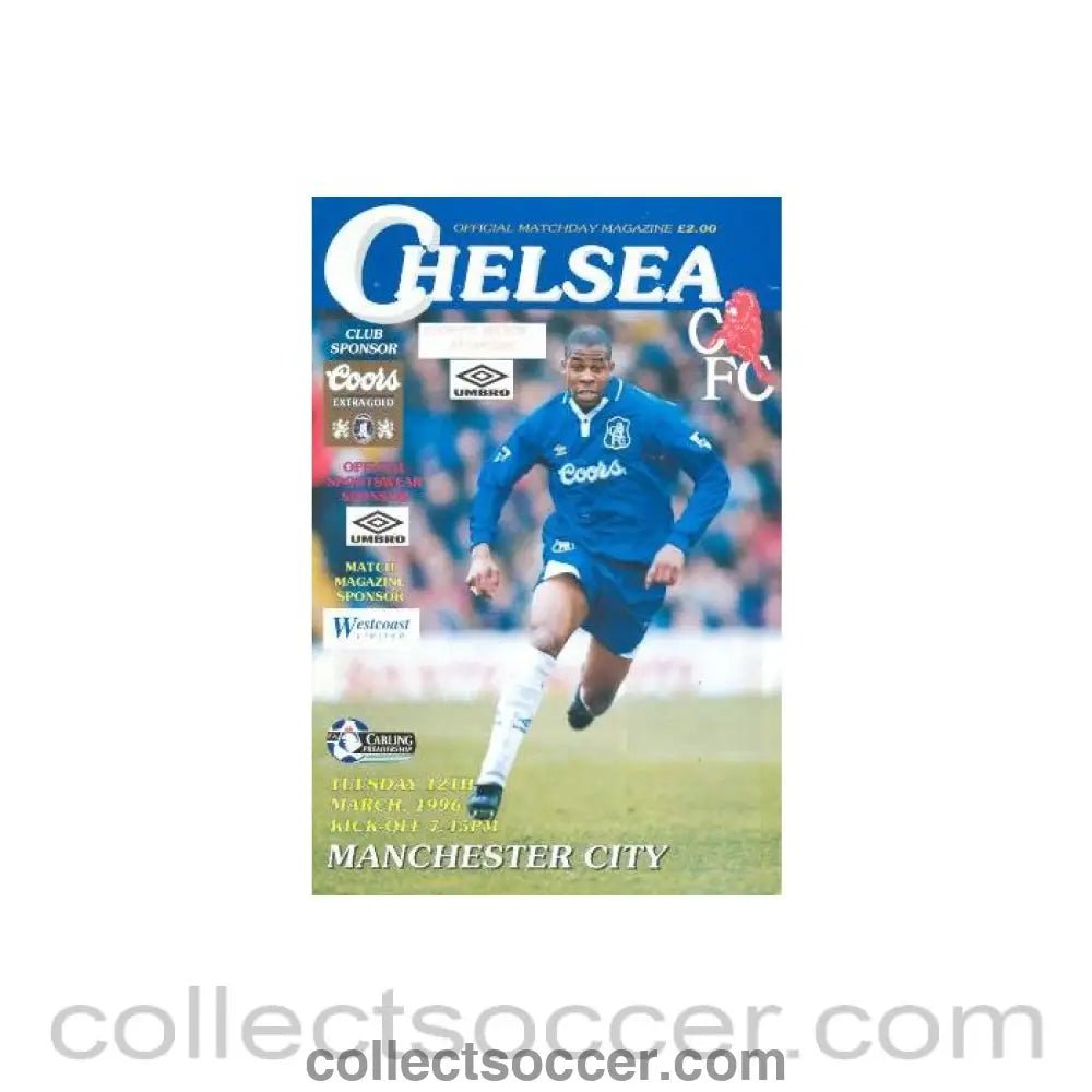 1996 - Chelsea v Manchester City official programme 12/03/1996 - Collect Soccer