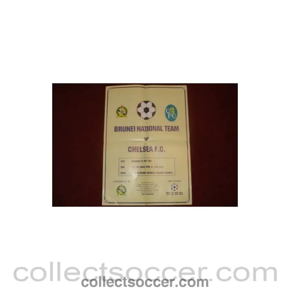 1997 - Brunei National Team v Chelsea poster 24/05/1997 - Collect Soccer