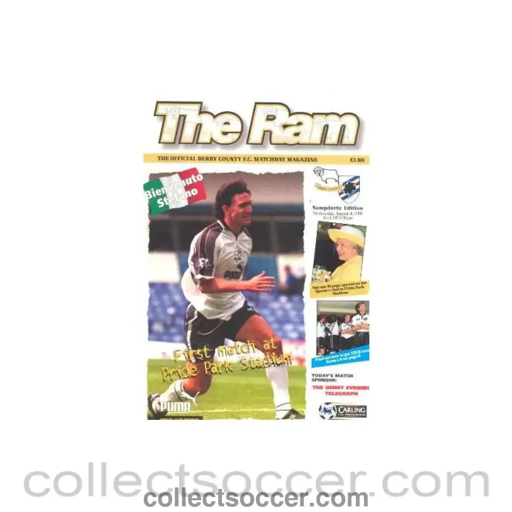 1997 - Derby County v Sampdoria official programme 04/08/1997 - Collect Soccer