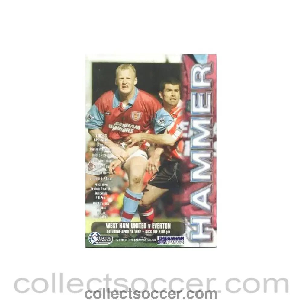 1997 - West Ham United v Everton official programme 19/04/1997 - Collect Soccer