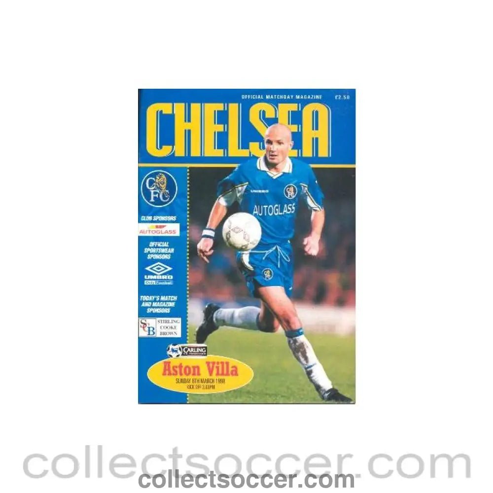1998 - Chelsea v Aston Villa official programme 08/03/1998 - Collect Soccer