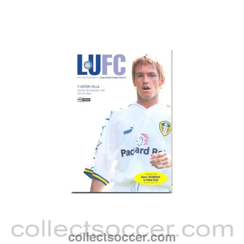 1998 - Leeds United v Aston Villa official programme 19/09/1998 - Collect Soccer