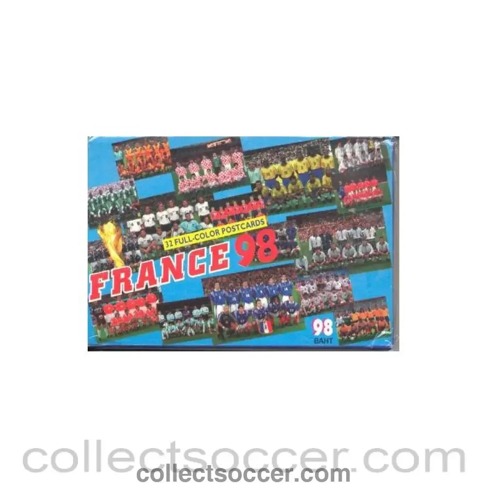 1998 World Cup Complete Set in Folder of 32 Unofficial Postcards Showing Every Team Group - Collect Soccer