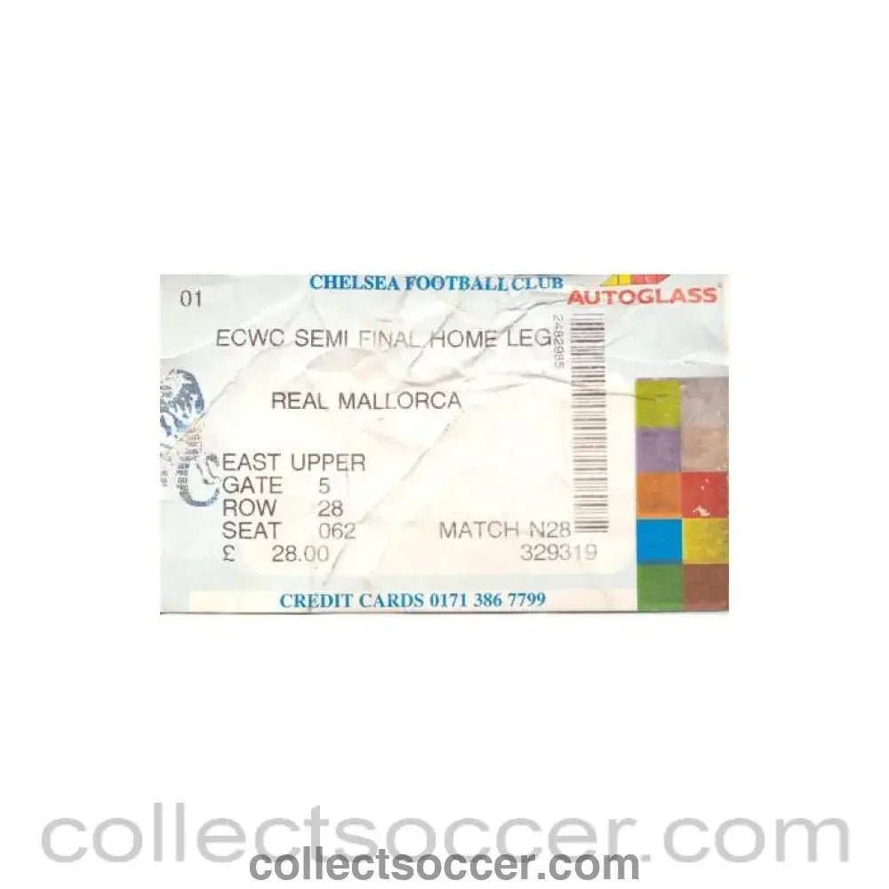 1999 - Chelsea v Real Majorca ticket 08/04/1999 Cup Winners Cup Semi - Final - Collect Soccer
