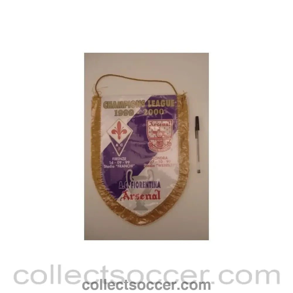 1999 - Fiorentina v Arsenal Champions League 1999-2000 pennant - Collect Soccer