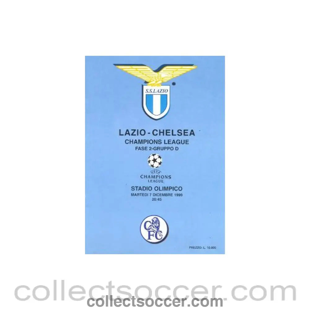 1999 - Lazio vChelsea unofficial programme 07/12/1999 in English pirate