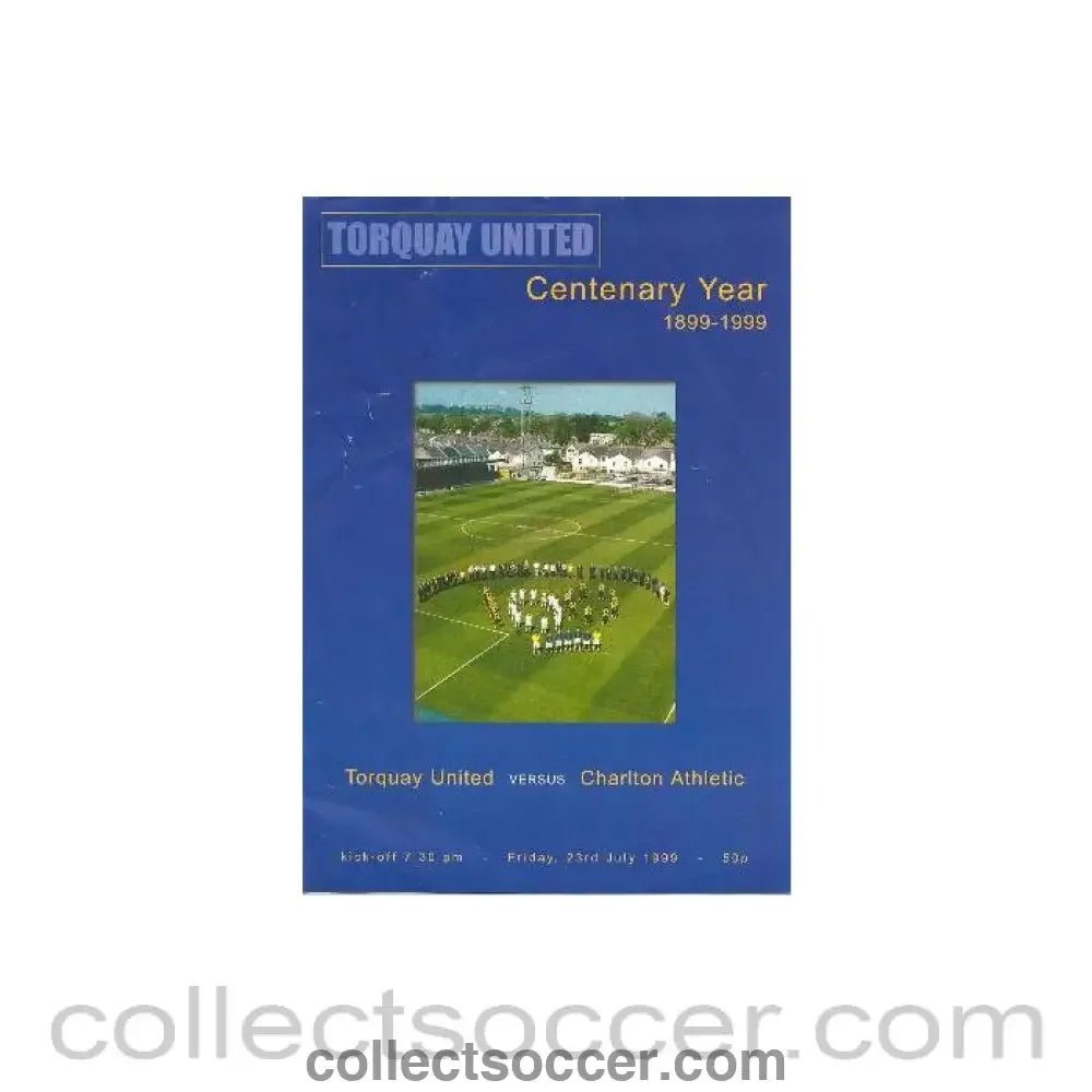 1999 - Torquay United v Charlton Athletic official programme 23/07/1999 - Collect Soccer