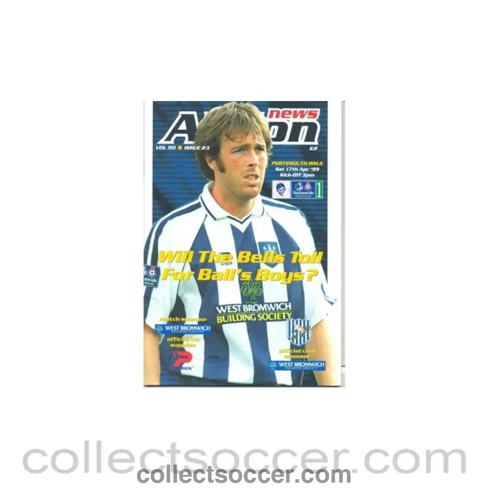 1999 - West Bromwich Albion v Portsmouth official programme 17.04.1999 - Collect Soccer