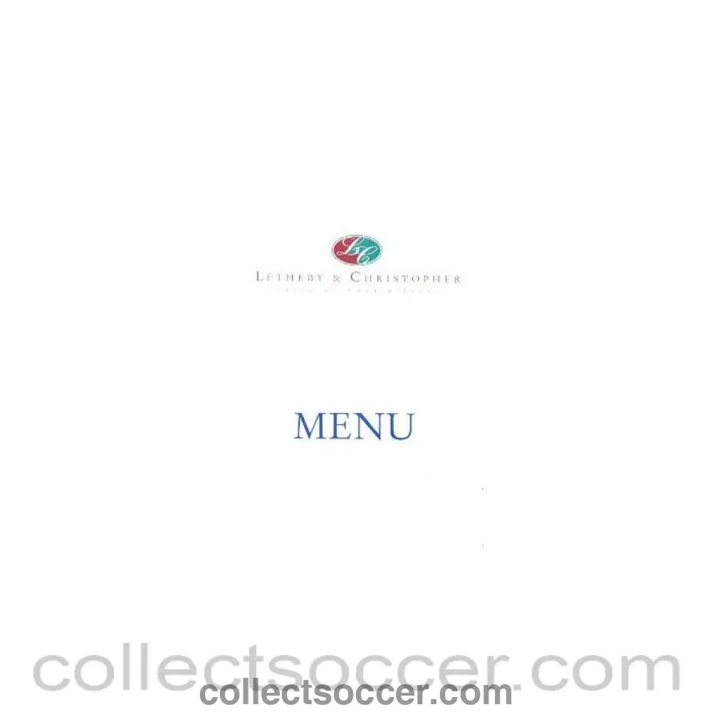 2000 Charity Shield Chelsea v Manchester United Official Menu - Collect Soccer