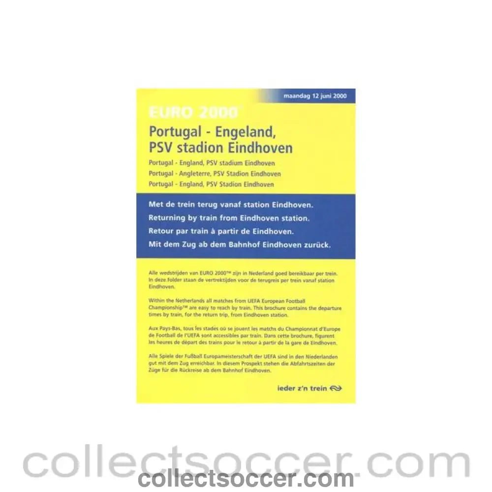 2000 - Euro 2000 Portugal v England official programme 12/06/2000 - Collect Soccer