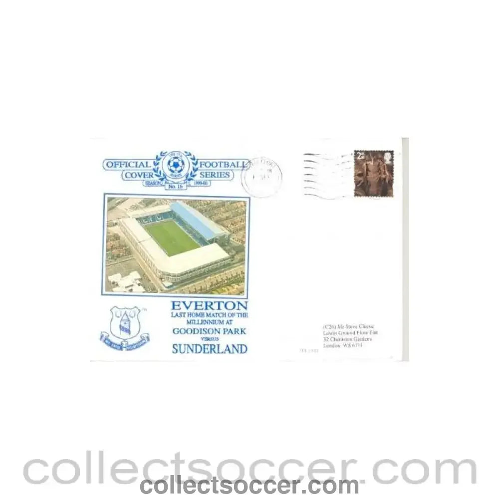 2000 - Everton v Sunderland - last home match of the Millenium First Day Cover 12/09/2000