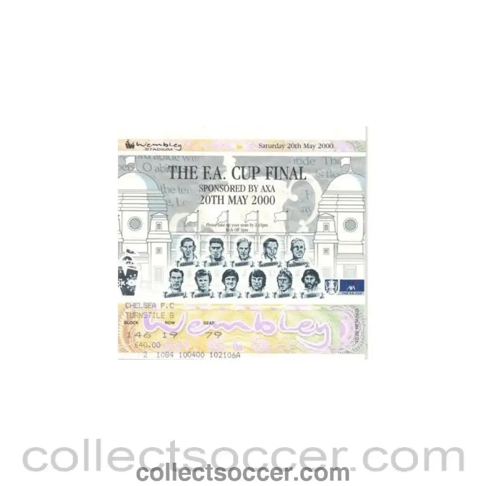 2000 FA Cup Final ticket Aston Villa v Chelsea 20/05/2000 - Collect Soccer