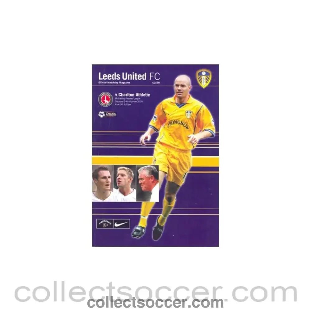 2000 - Leeds United v Charlton Athletic official programme 14/10/2000 - Collect Soccer