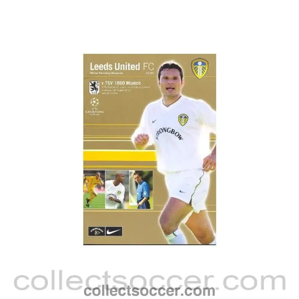2000 - Leeds United v TSV 1860 Munich official programme 09/08/2000 - Collect Soccer