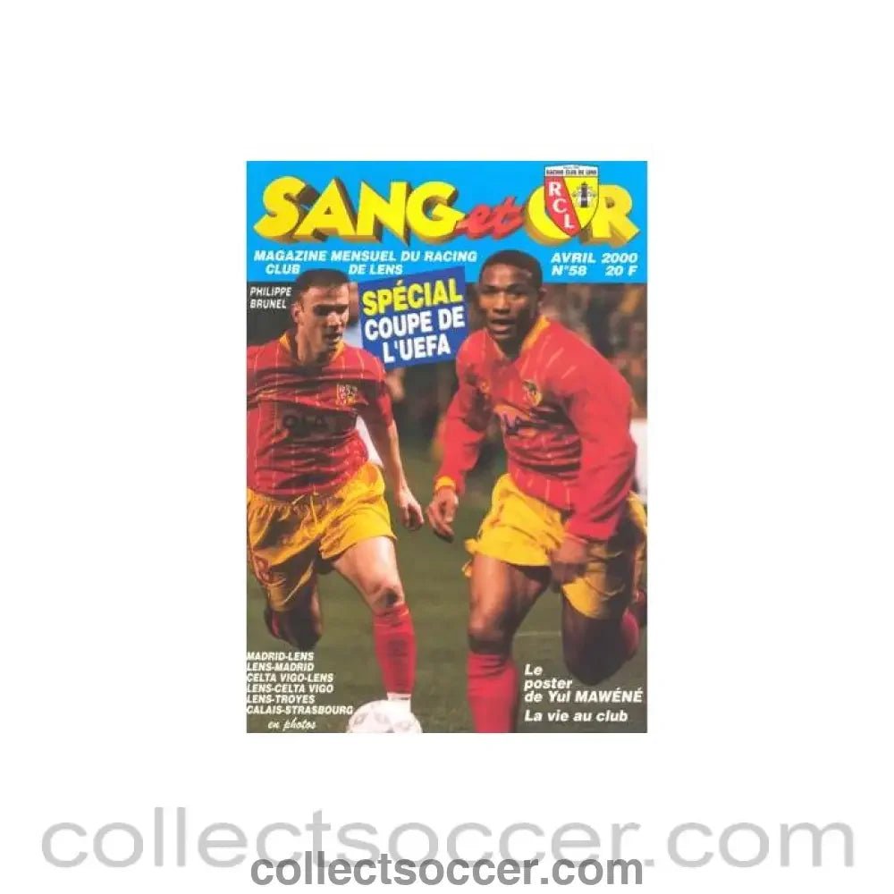 2000 - Sang et Or - Racing magazine of April 2000 - Collect Soccer