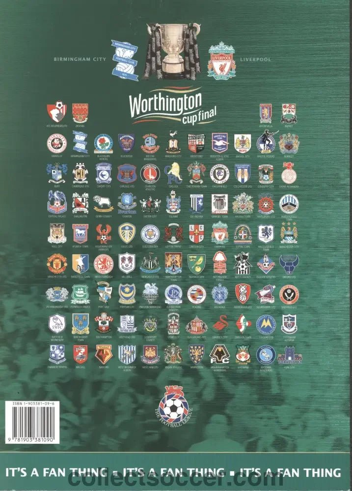 2001 League Cup Final Programme Birmingham City v Liverpool - Collect Soccer