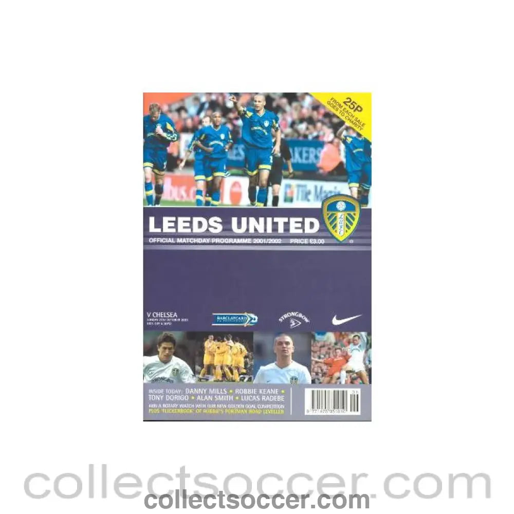 2001 - Leeds United vChelsea official programme 2001-2002