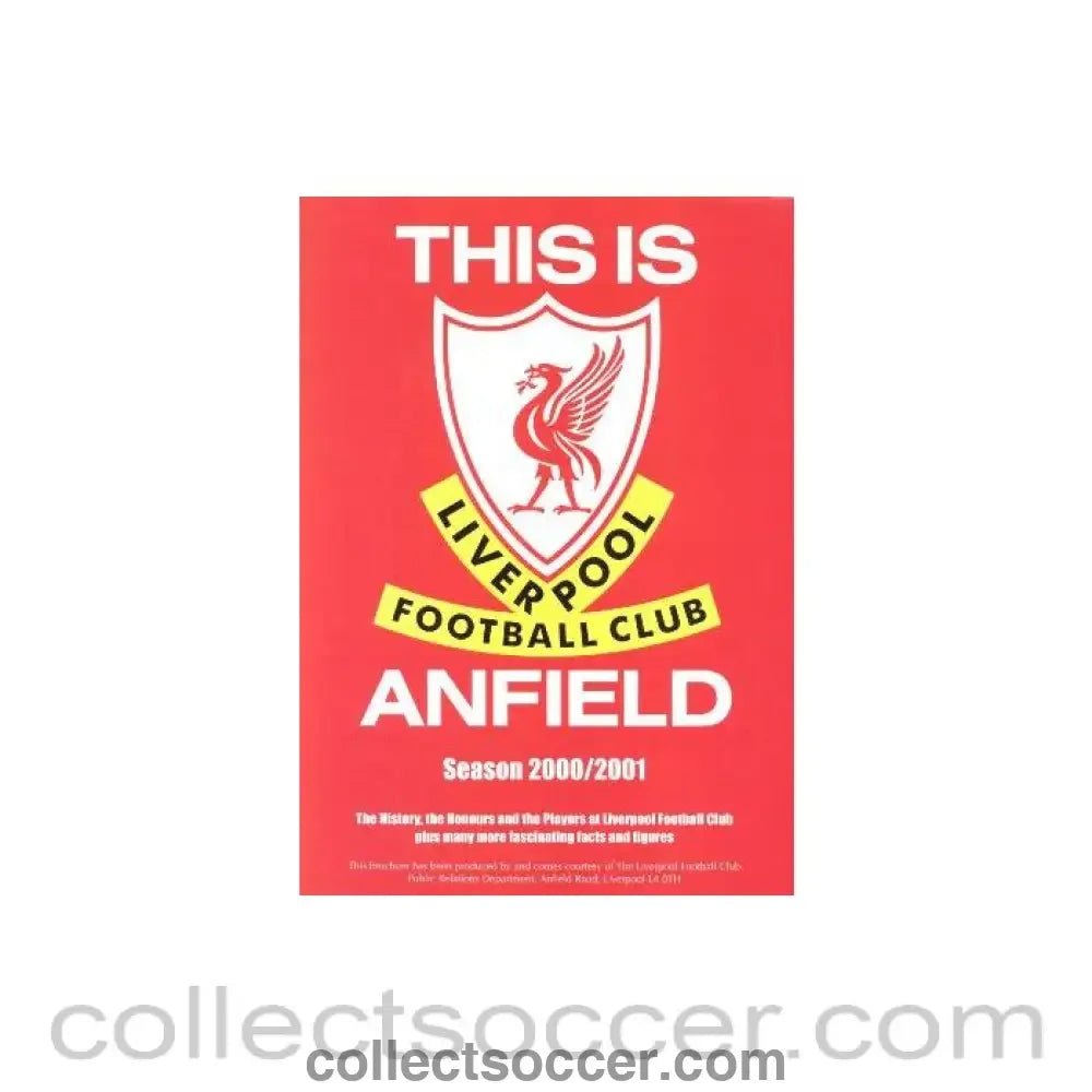 2001 - Liverpool Anfield 200-2001 brochure - Collect Soccer