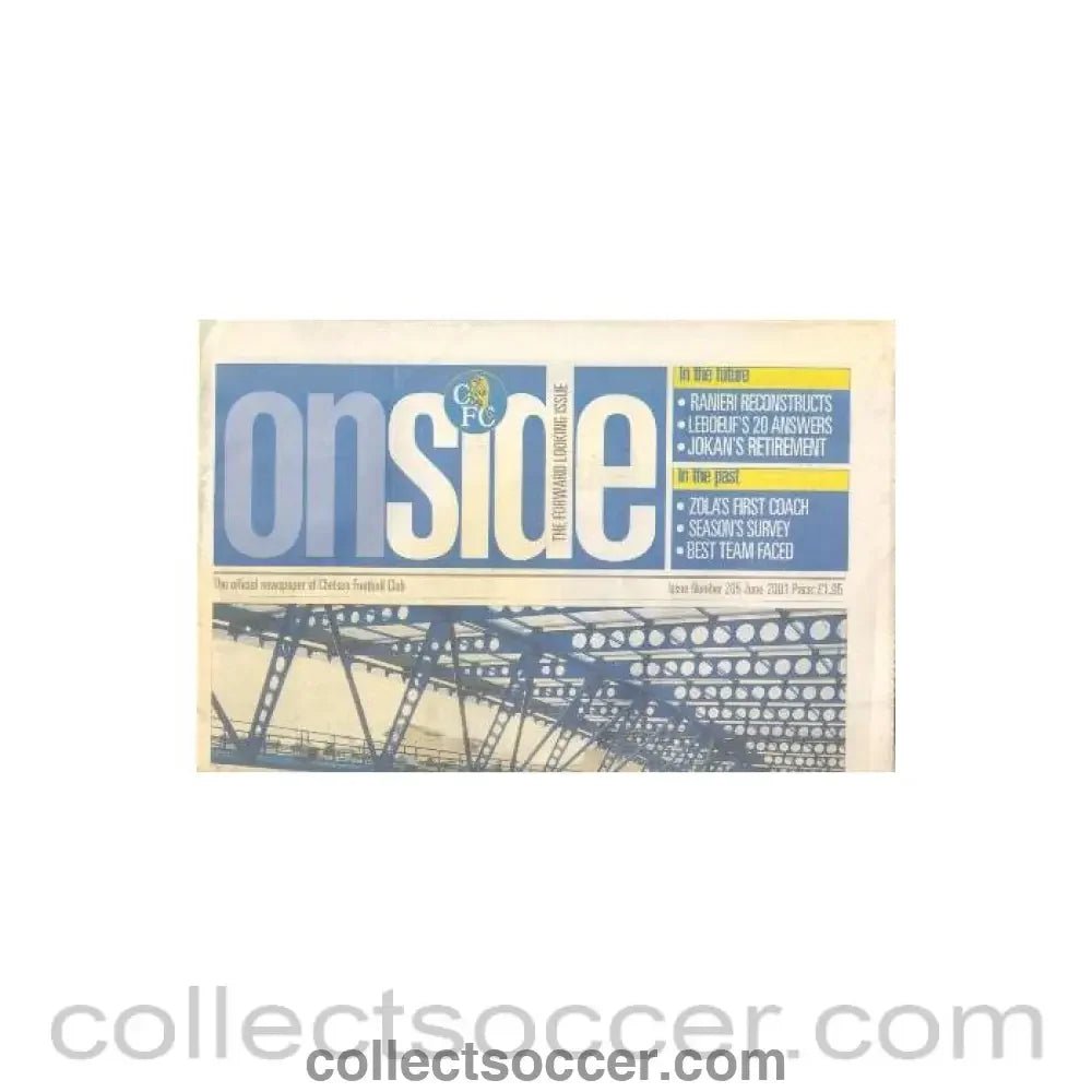 2001 - On Side Chelsea Official Newspaper of June 2001 - Collect Soccer