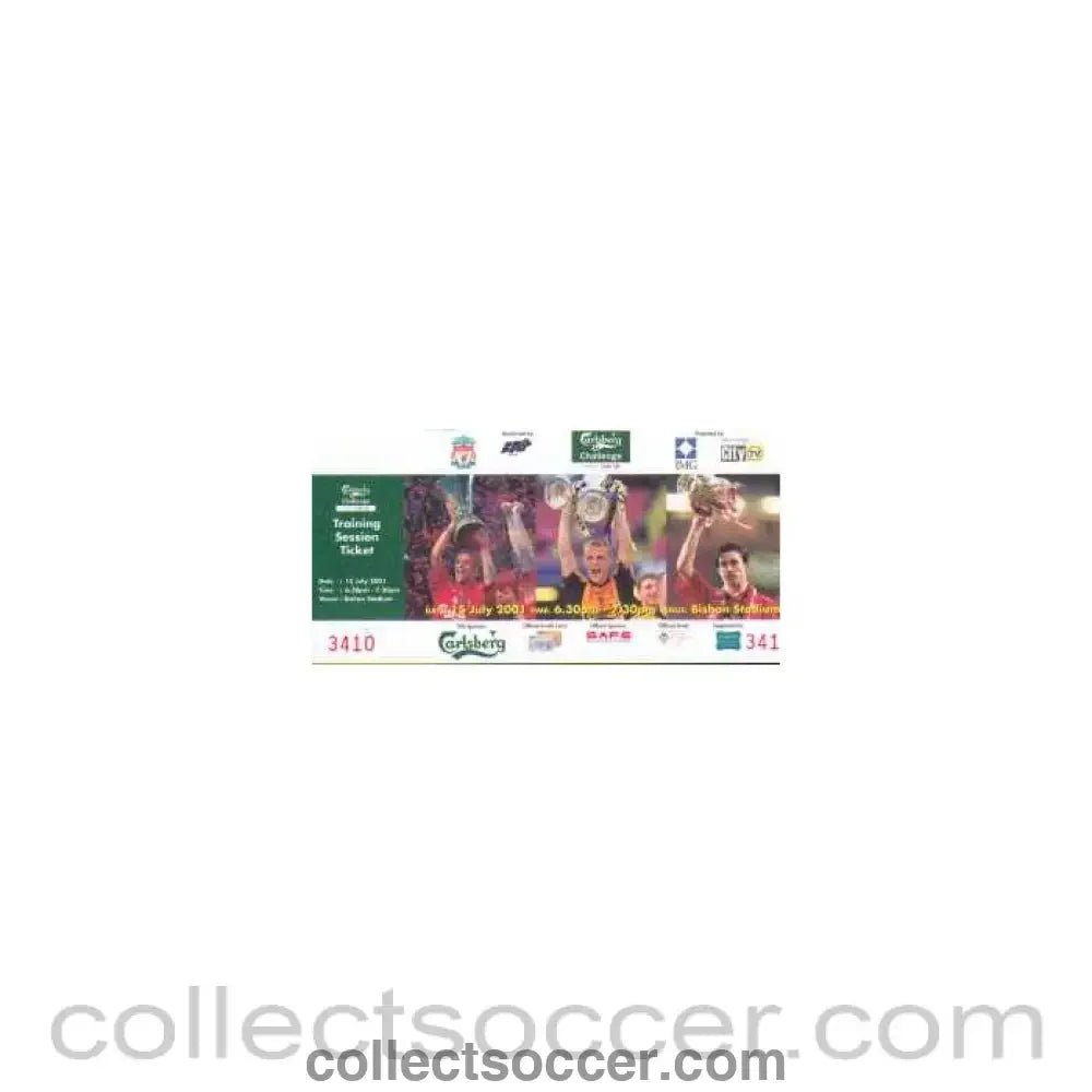 2001 - Singapore V Liverpool Training Session Unused Ticket 15/07/2001 - Collect Soccer