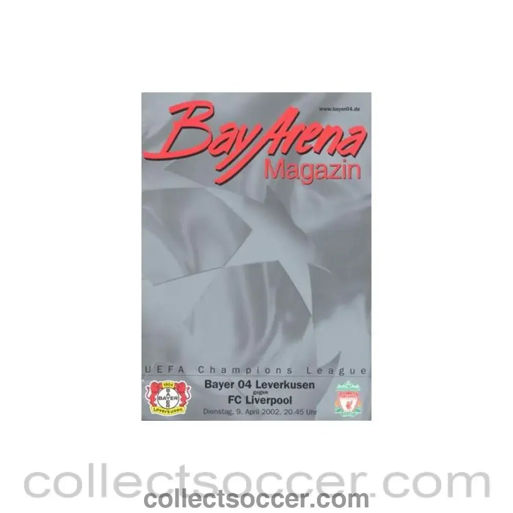 2002 - Bayer Leverkusen v Liverpool official programme 09/04/2002 Champions League - Collect Soccer