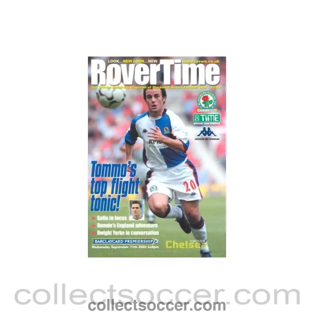 2002 - Blackburn Rovers v Chelsea official programme 11/09/2002 Premier League