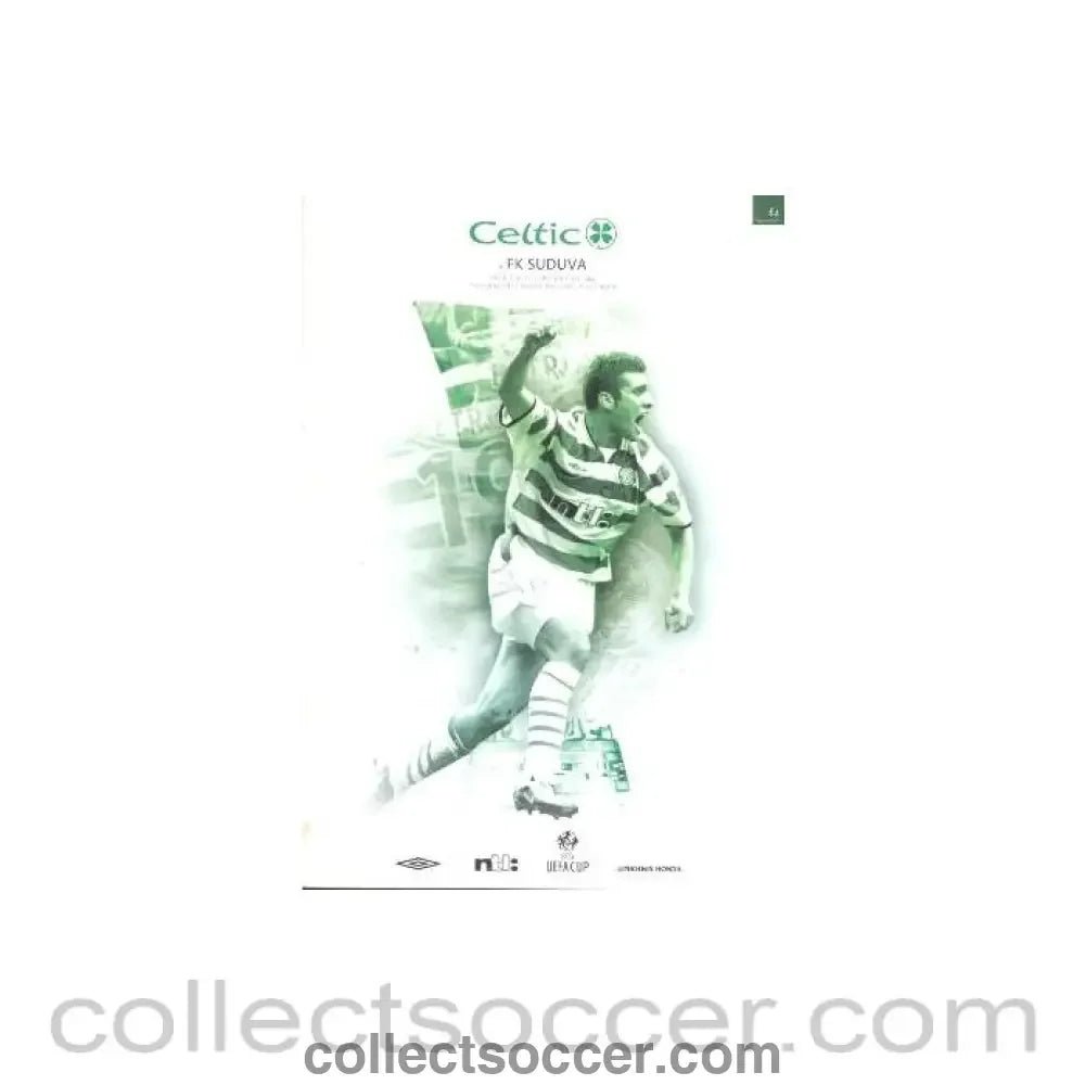 2002 - Celtic v Suduva official programme 19/09/2002 UEFA Cup - Collect Soccer