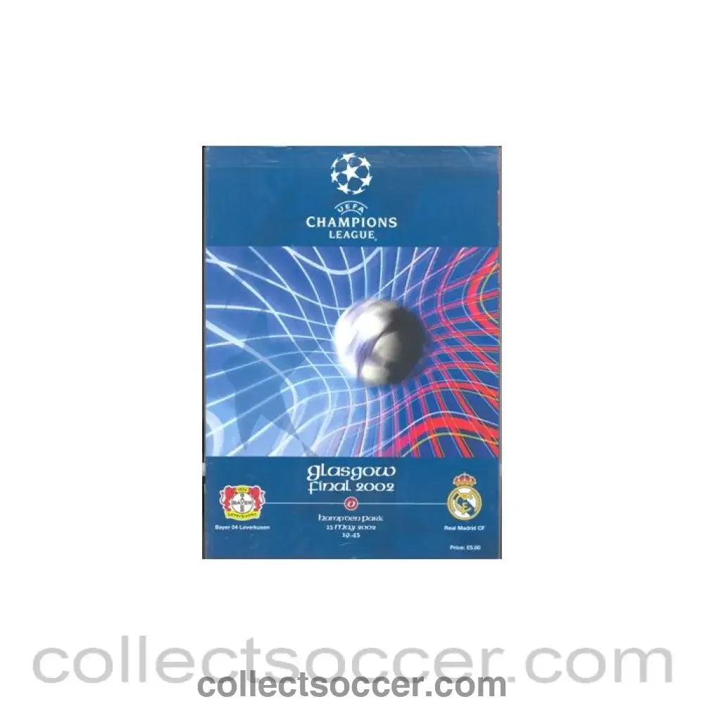 2002 Champions League Final Real Madrid v Bayer Leverkusen Official Programme 15/05/2002