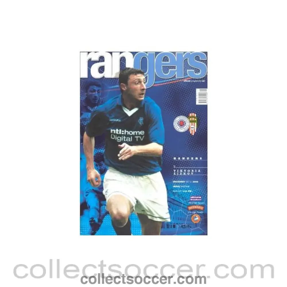 2002 - Glasgow Rangers v Viktoria Zuzkov official programme 03/10/2002 UEFA Cup - Collect Soccer