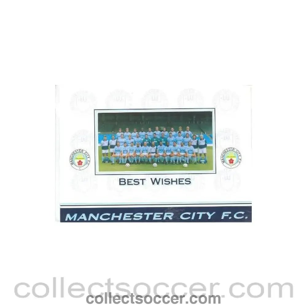 2002 - Manchester City Best Wishes Acian produced postcard of 2002 - Collect Soccer