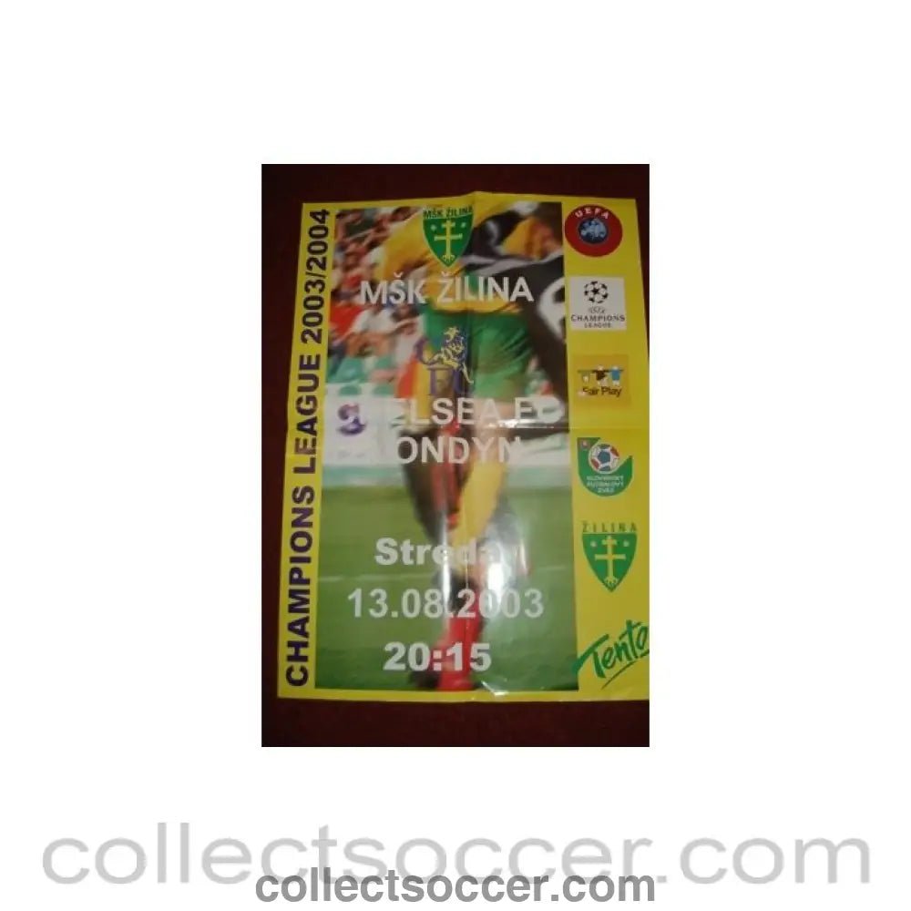 2003-2004 Champions League Zilina v Chelsea poster 13/08/2003 - Collect Soccer